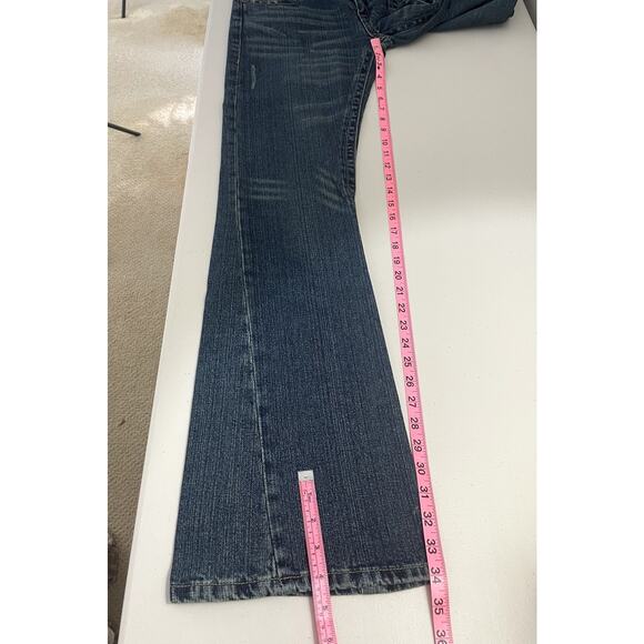 True Religion Cotton Joey Flare Low Rise Jeans Y2K Dark Wash Women's 31x34 NEW - Picture 9 of 13